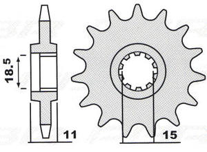 Pignon MINARELLI K6 415 12,13,14 dents renforcé,fantic