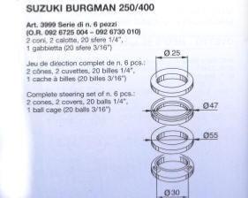 Jeu de direction SUZUKI BURGMAN 250/400